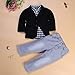 FEITONG 3pcs Kids Baby Boy's Business Suit+Shirt Tops+Trousers (4T / 4Years)