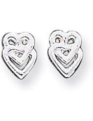 925 Sterling Silver Solid Heart Love Post Stud Earrings