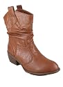 Slouchy Leatherette Western Bootie