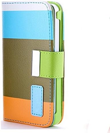 YWD Iphone 5c Case Pu Leather Wallet Cover, Multi-colour Magnet Shell,colorful Design Protector Case for Iphone 5c(blue+green+orange)