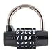 Wordlock PL-028-BK 5-Letter Combination Spanish Language Padlock, Black