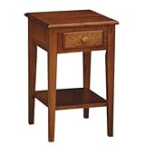 IMAGE OF 1 Drawer Square Accent Table in Dark Oak