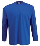 Fruit of the Loom Long Sleeve T Shirt in Royal Blue Size S