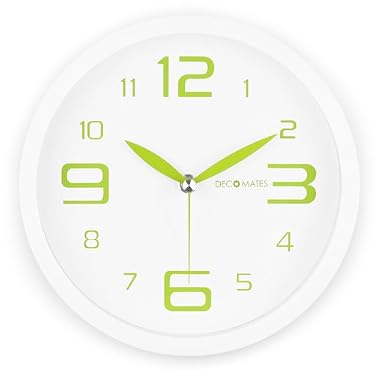 DecoMates Non-Ticking Silent Wall Clock - Fresh Mint (Green Spearmint)