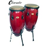 NEW CLEARWATER QUALITY PRO HARDWOOD CONGAS IN RED 10 & 11 HEADS pb111