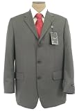 Alfani Mens Single Breasted 3 Button Charcoal Gray Pinstripe Wool Suit - Size 42S