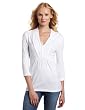 Three Dots Women's Modal 3/4 Sleeve Twist Front Top