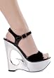 Women's 6 Inch Wedge Heel Sandal With Ankle Strap And Cut-Out Design