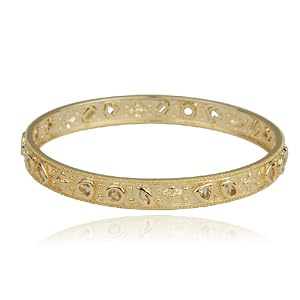 18k Yellow Gold Plated Sterling Silver Citrine Bangle Bracelet by
