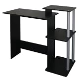 Furinno 11192B (99797B) Efficient Computer Desk, Black/Grey