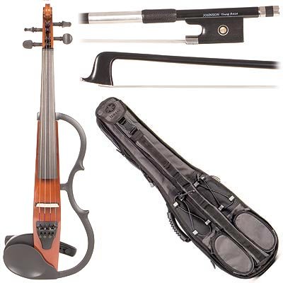Yamaha SV-130 Concert Select Silent Electric Brown 44 Violin Outfit including a Johnson String Young Artist Carbon Composite Bow and Yamaha Gray Gig Bag