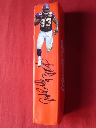 John Randle Autographed Custom Photo Minnesota Vikings Football End Zone Pylon with 