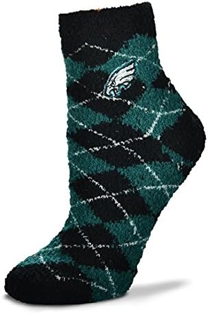 For Bare Feet NFL Argyle Fuzzy Sleep Sock-Medium-Philadelphia Eagles