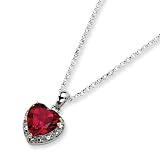 Sterling Silver & 14k Gold Crimson Red Topaz & Diamond Necklace
