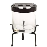 Short Recycled Glass Cylinder w/ London Stand & Grid Lid