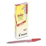 Pilot Better Ballpoint Pen, Fine Point, refillable, Red Ink (PIL37011)