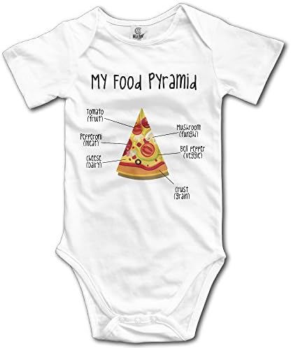 My Food Pyramid - Pizza Boys Girls Baby Onesie Bodysuits Organic