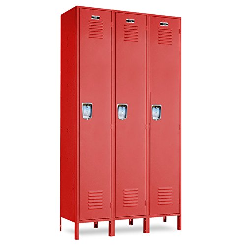 Red School Lockers 36″W 15″D 72″H78″H W/ Legs Office Store