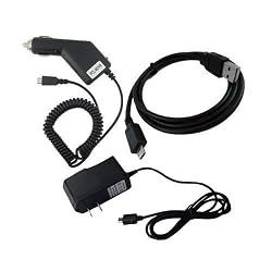 HTC T-Mobile Mytouch 4G Wall / AC / Home Charger + Car Charger + USB Cable