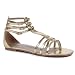 015-ROME, Gladiator Flat Sandal Gold Size 6