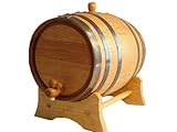 3 Liter (0.8 gallon) Black Hoop Oak Wine Keg / Barrel