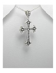 Cross Pendant Necklace In 92.5 Sterling Silver