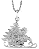 Sterling Silver Santa's Sleigh Pendant, 5/8 in. (17mm)