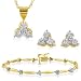 10K Yellow Gold Diamond Earrings, Pendant and Bracelet Set