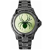 ToyWatch Spider Watch K20BK Black Plasteramic, Baguette Crystals, Green Dial