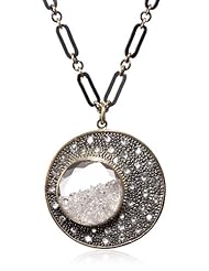 Moritz Glik "Kaleidoscope" 18K Gold and Oxidized Silver Pendant Necklace