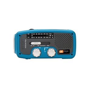 Etón FR160BL Microlink Self-Powered AM/FM/NOAA Weather Radio with Flashlight, Solar Power and Cell Phone Charger (Blue)