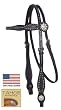 Starry Night Studded Browband Headstall - Black USA Leather