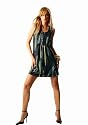 Laura Scott Damen-Kleid Satin-Kleid schwarz-bunt