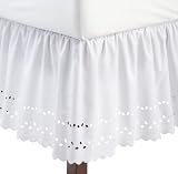 Fresh Ideas Eyelet Ruffled 14-Inch Drop Queen Bedskirt, White
