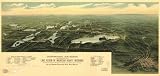 Historic Panoramic Map Oconomowoc, Waukesha and the lake region of Waukesha County, Wisconsin, all these lakes and