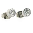 CZ Clear Diamond Stud Round Post Earrings Inlaid Stainless Steel 5.5 mm Hypoallergenic Polish Finish by Bucasi