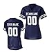 Womens Custom Football Replica Team Jersey (Large, Navy - 2 Line)