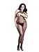 Leg Avenue Women's Sexy Plus Size Peekaboo Fishnet Bodystocking