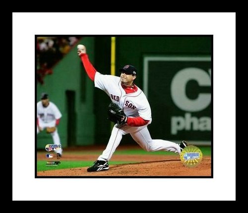 Josh Beckett Framed 8x10 Photo - Boston Red Sox 2007 World Series Game 1 Pitching