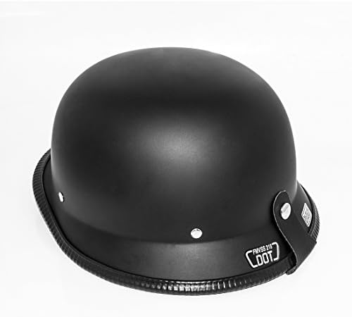Motorcycle Half Shell Helmet , DOT Low Profile Matt Black (L - 23.2/23.6")