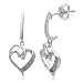Sterling Silver Diamond Dangle Heart Earrings (0.05 cttw, I-J Color, I3 Clarity)