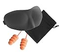 Contoured Sleep Mask with Earplugs and Carry Pouch