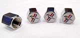 Ford Mustang White Anti-Theft Tire Valve Stem Caps set of 4