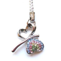 Cell Phone / Camera Charm Strap Pretty Colorful Abstract Butterfly Heart