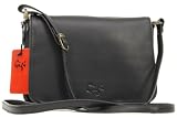 Gigi Small Flapover Organiser Bag - Black Leather