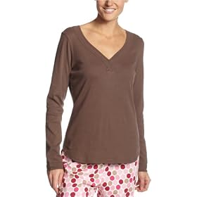 Hue Women's Long Sleeve Henley Tee