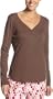 HUE Women's Long Sleeve Henley Sleep Tee, Shopping Bag, X-Large