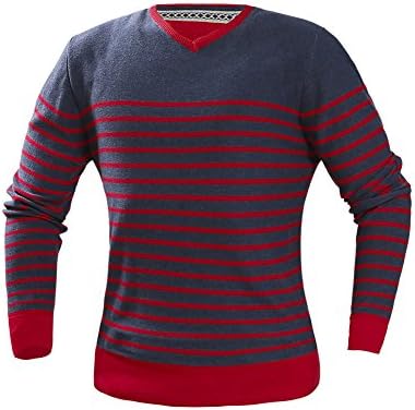 Zhixing Men's Long Sleeve Casual Sweater14044 (XL, Red)