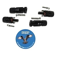 HQRP Two Pairs MC4 Solar Panel Connectors male & female for PV / Photovoltaic System plus HQRP Coaster