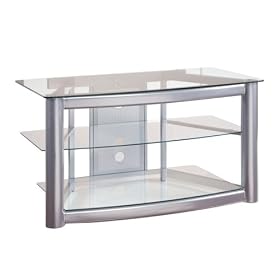 Glass TV Stand - Matte Silver